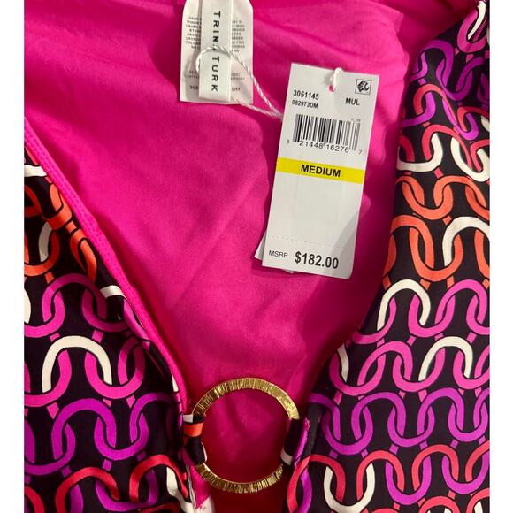NWT! Trina Turk Echo Long Sleeve Ring Front One Piece Paddle Suit - Size Medium - Picture 10 of 11